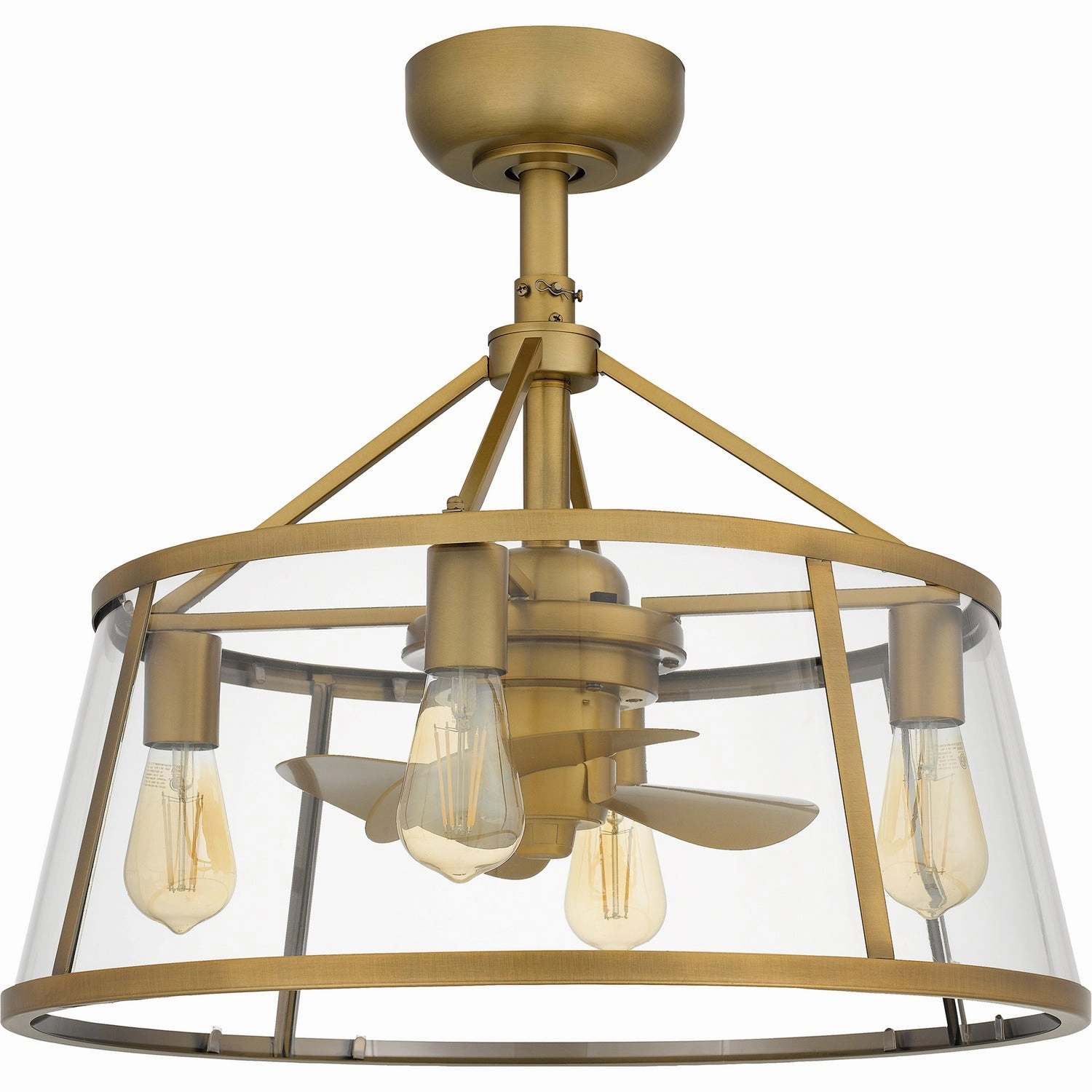 Barlow Four Light Fandelier Weathered Brass