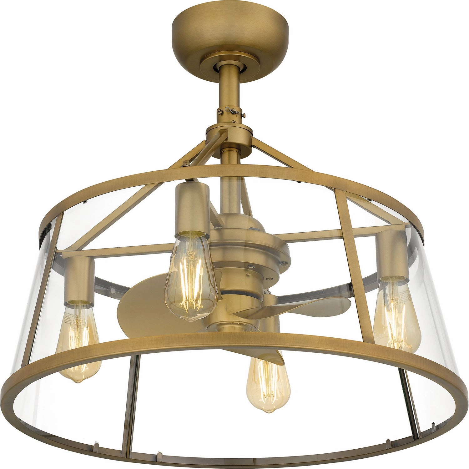 Barlow Four Light Fandelier Weathered Brass