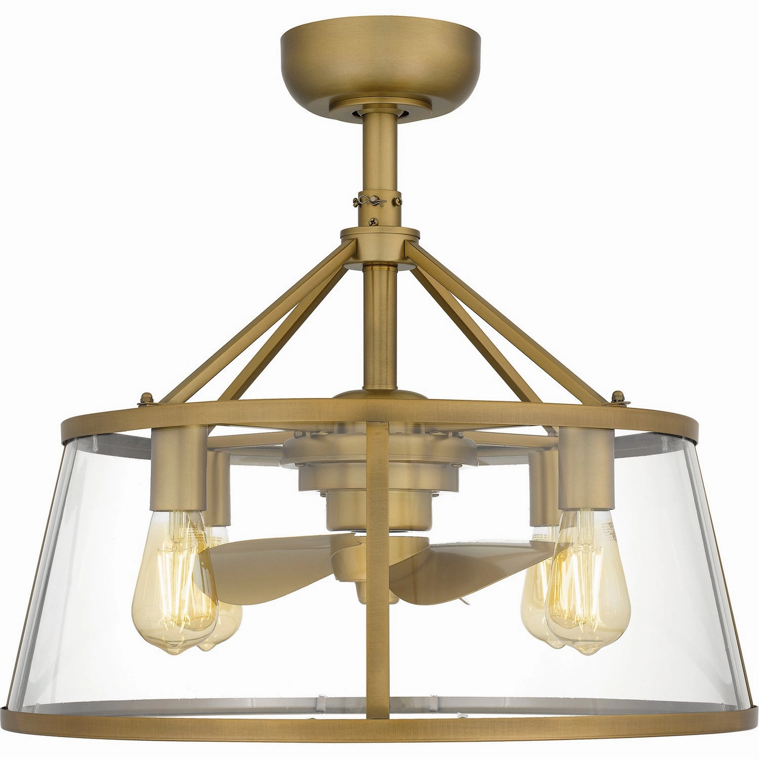 Barlow Four Light Fandelier Weathered Brass