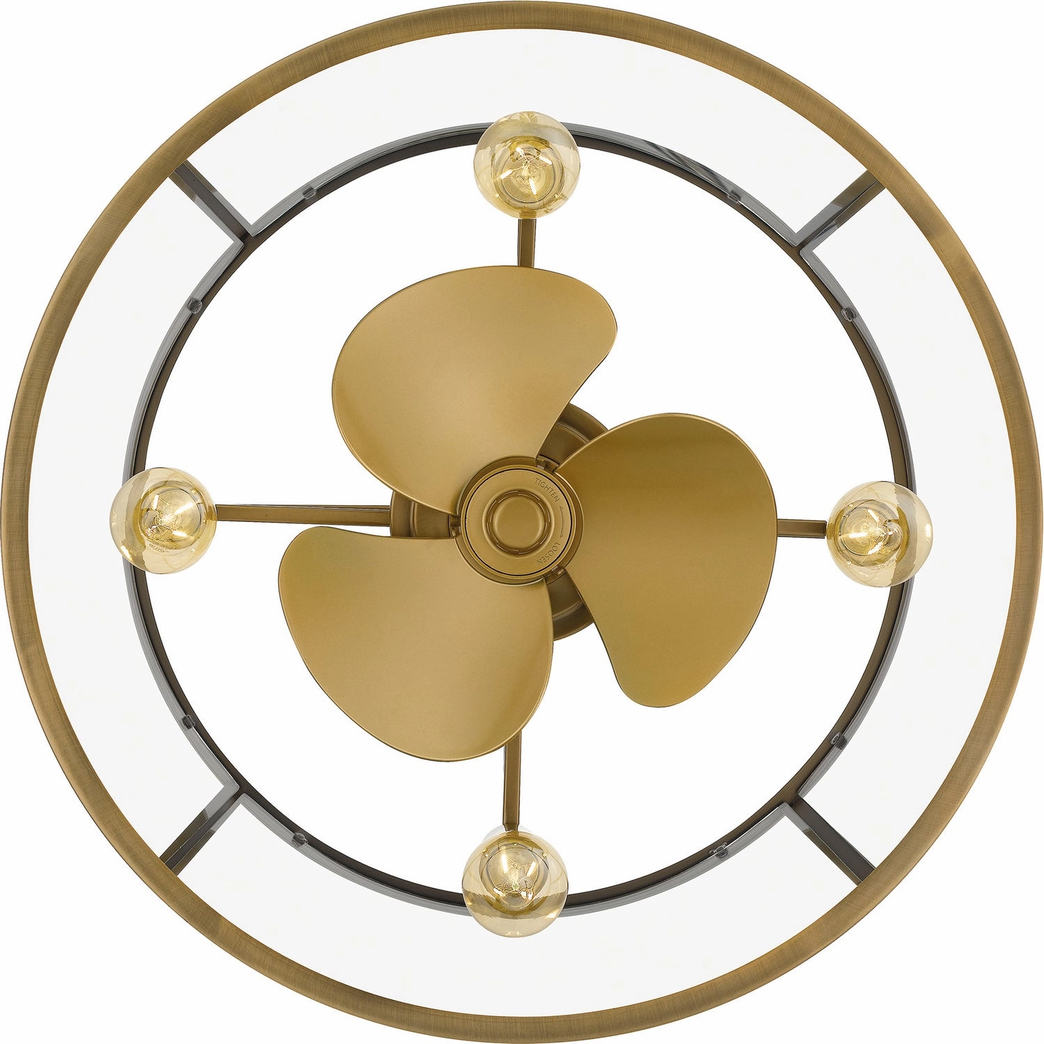 Barlow Four Light Fandelier Weathered Brass