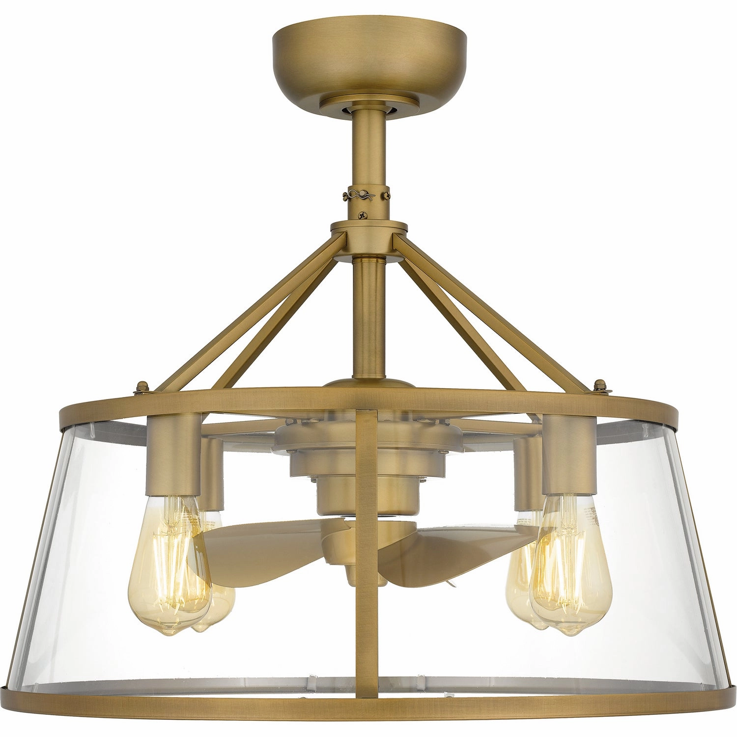 Barlow Four Light Fandelier Weathered Brass
