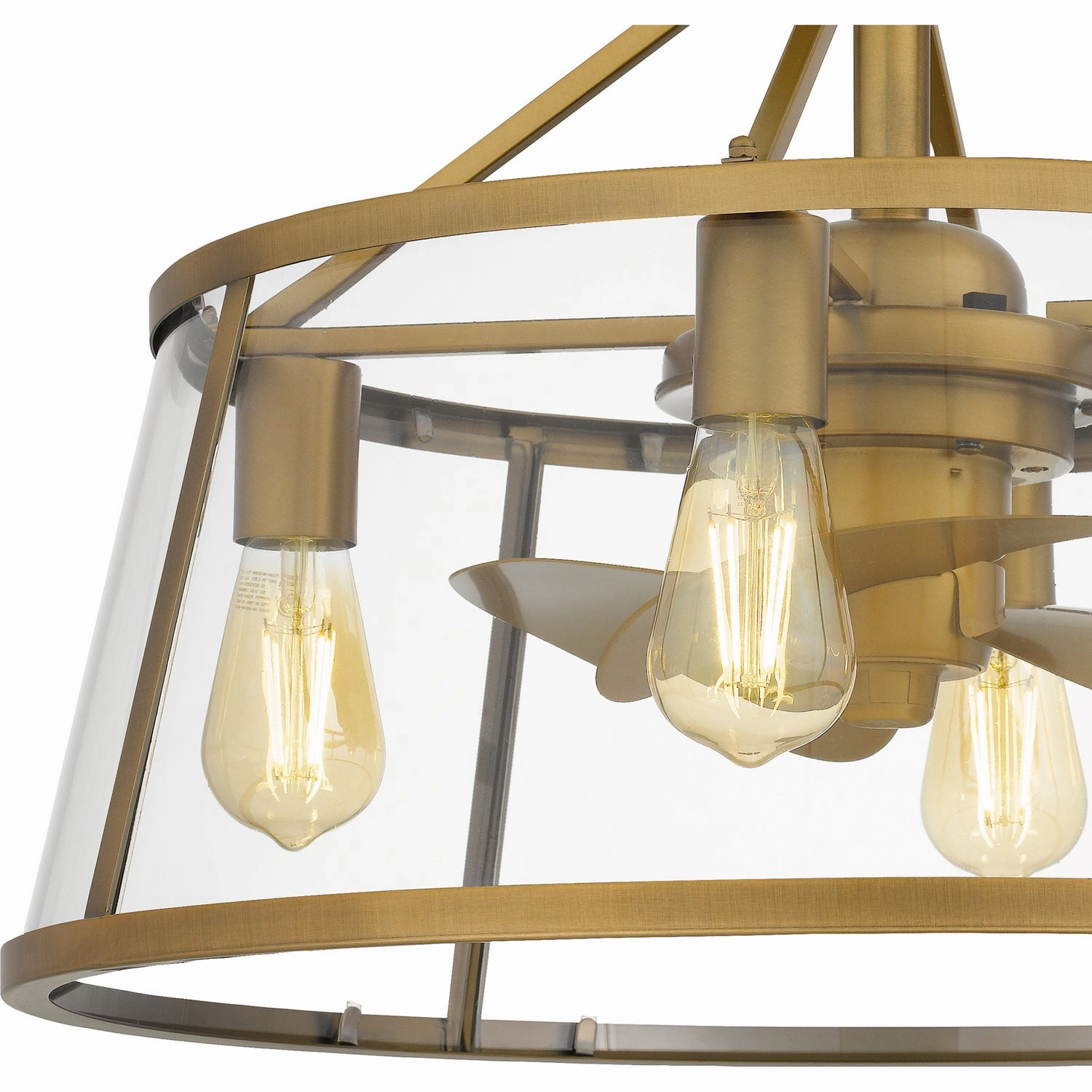 Barlow Four Light Fandelier Weathered Brass