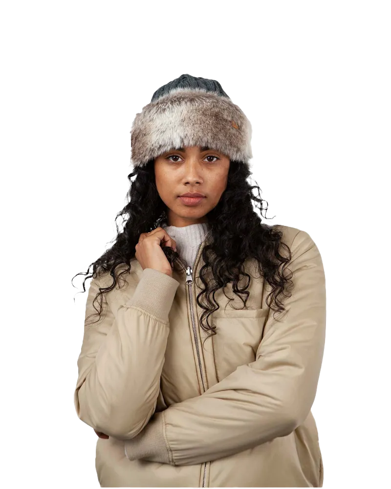 Barts Accessories Fur Cable Band Hat in Heather Brown