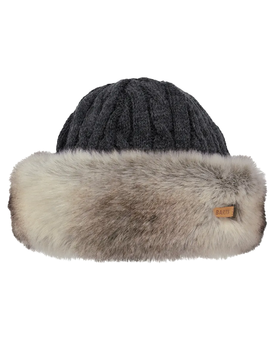 Barts Accessories Fur Cable Band Hat in Heather Brown
