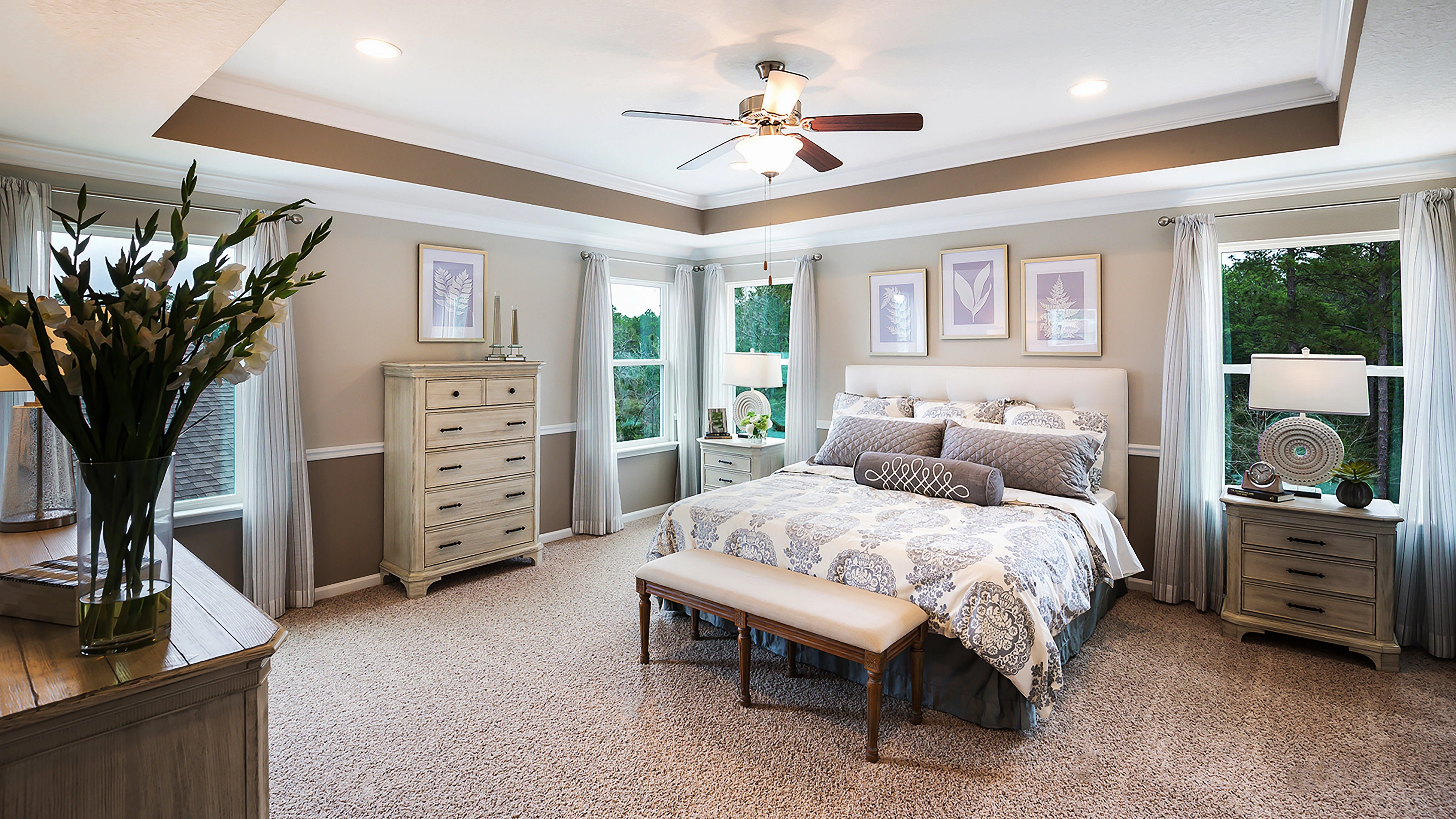 Basic-Max 52"Ceiling Fan Satin Nickel / Walnut / Pecan