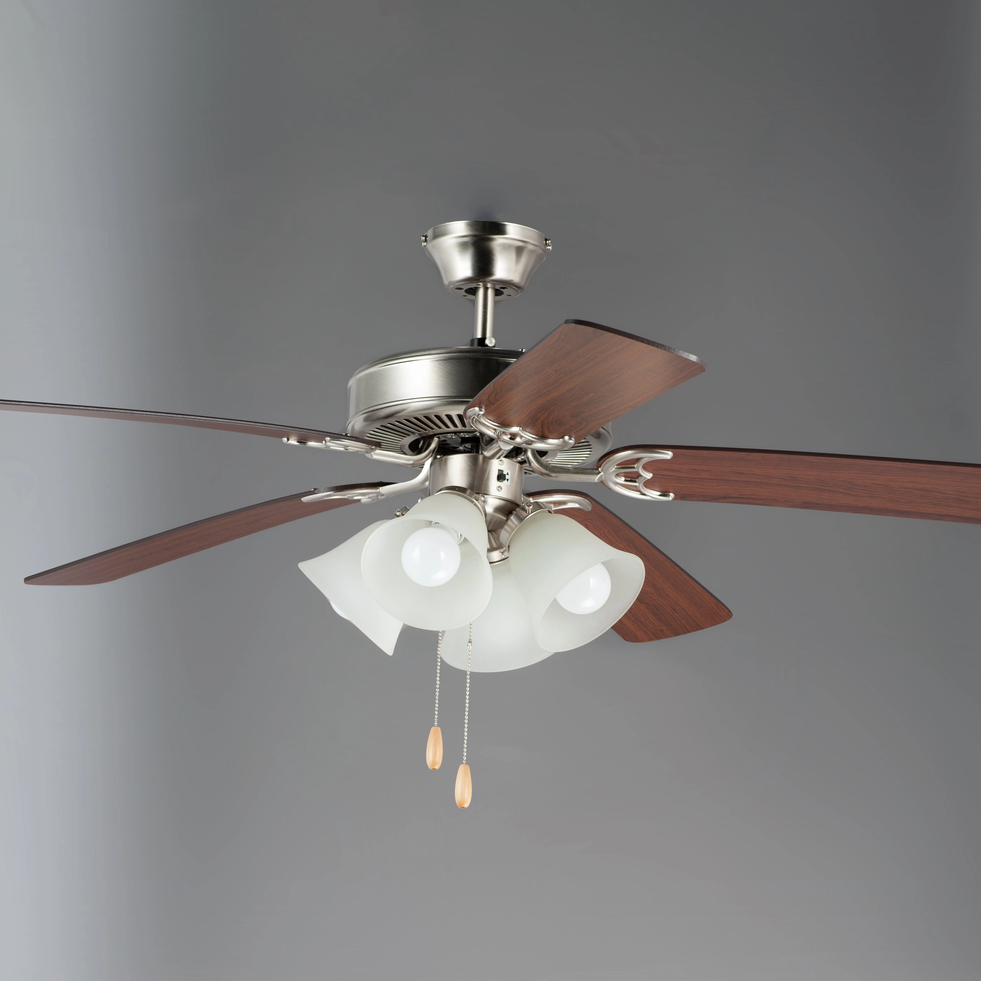 Basic-Max 52"Ceiling Fan Satin Nickel / Walnut / Pecan