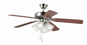 Basic-Max 52"Ceiling Fan Satin Nickel / Walnut / Pecan versatile medium fans for any space