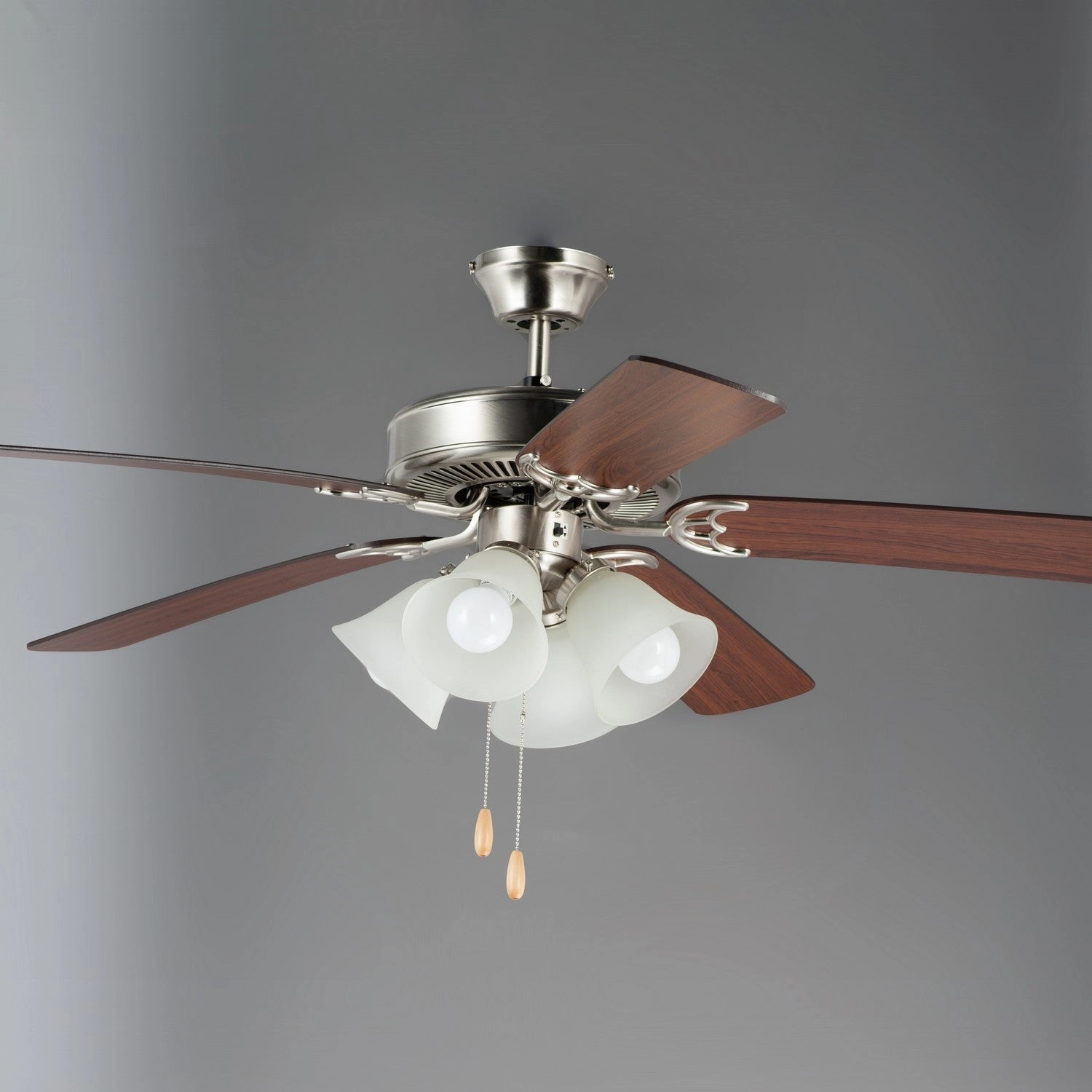 Basic-Max 52"Ceiling Fan Satin Nickel / Walnut / Pecan