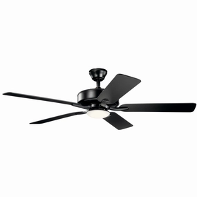 Basics Pro Designer 52"Ceiling Fan Satin Black modern medium fans for everyday cooling