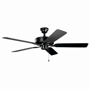 Basics Pro Patio 52"Ceiling Fan Satin Black energy-efficient medium fans with remote