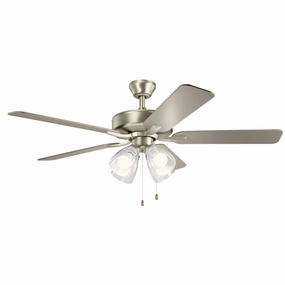 Basics Pro Premier 52"Ceiling Fan Brushed Nickel medium electric fans for multi-room use