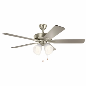 Basics Pro Premier 52"Ceiling Fan Brushed Nickel modern medium fans for everyday cooling