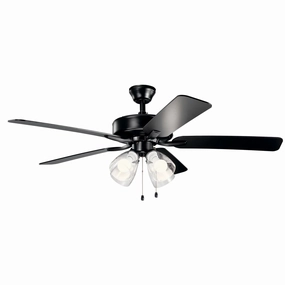 Basics Pro Premier 52"Ceiling Fan Satin Black stylish medium fans for contemporary homes