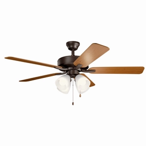 Basics Pro Premier 52"Ceiling Fan Satin Natural Bronze compact medium fans for desks and counters