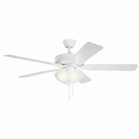 Basics Pro Select 52"Ceiling Fan Matte White medium size fans for home ventilation