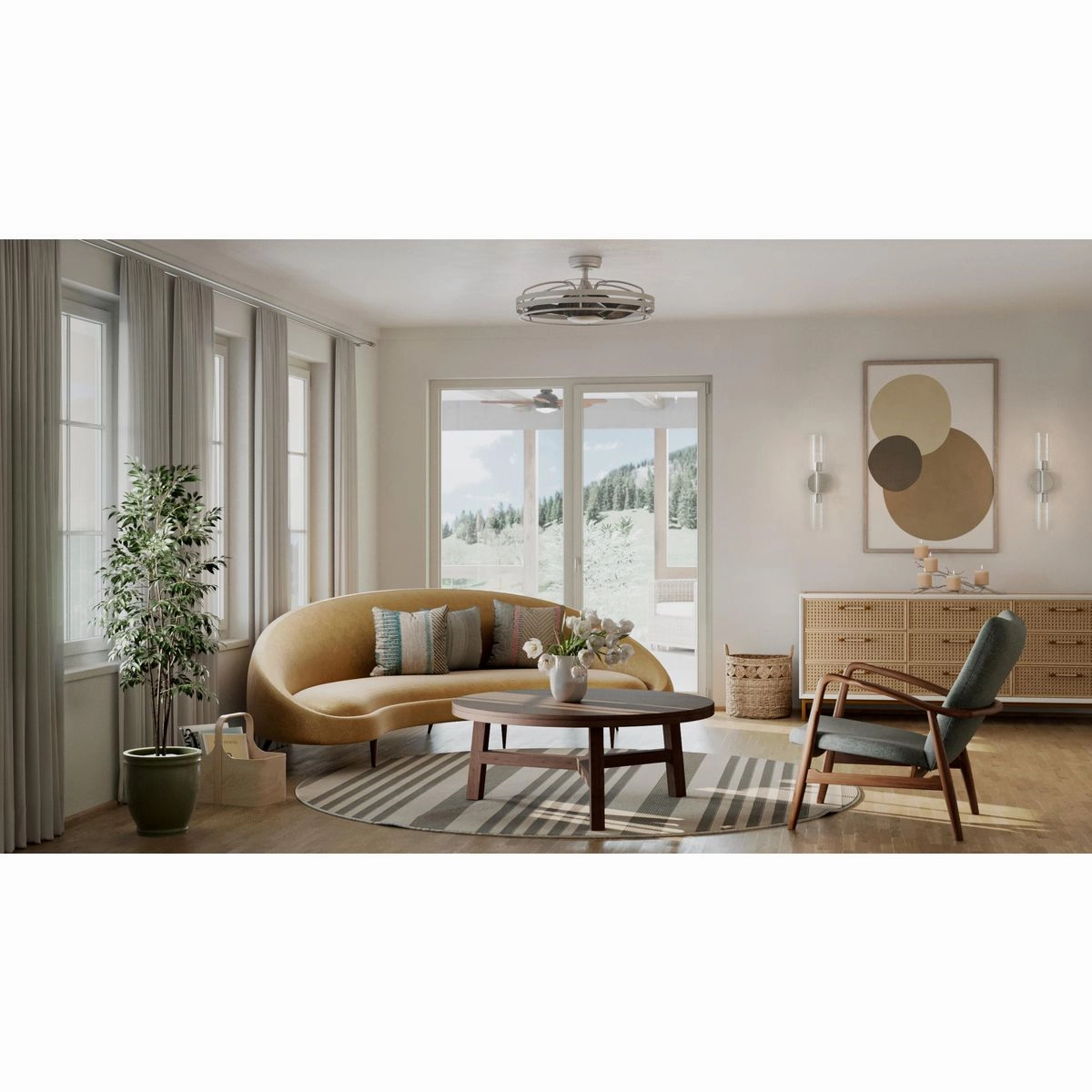 Bastrop 26"Ceiling Fan Brushed Nickel