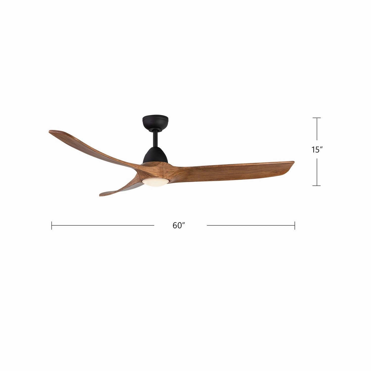Baylor 60"Ceiling Fan Matte Black/Dark Walnut