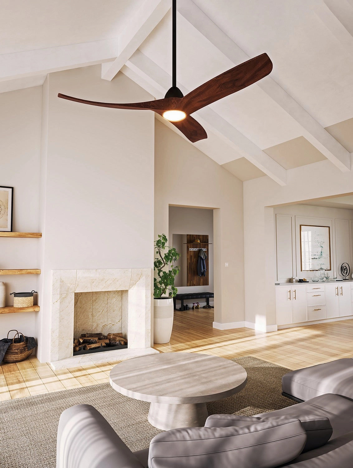 Baylor 60"Ceiling Fan Matte Black/Dark Walnut
