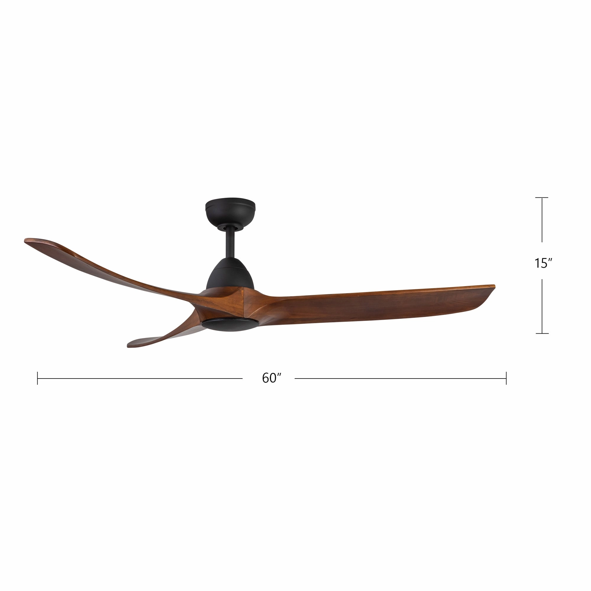 Baylor 60"Ceiling Fan Matte Black/Natural Wood
