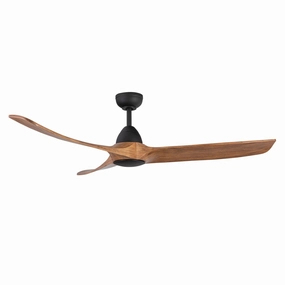 Baylor 60"Ceiling Fan Matte Black/Natural Wood medium electric fans for multi-room use