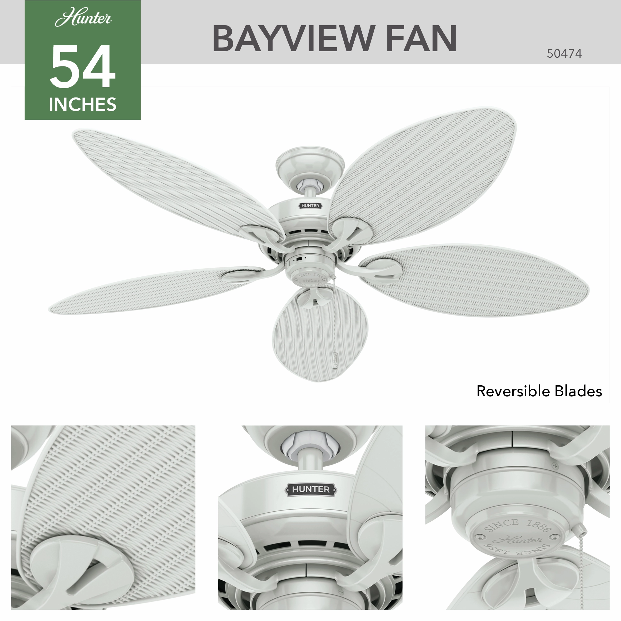 Bayview 54"Ceiling Fan White