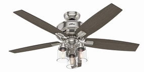 Bennett 52"Ceiling Fan Brushed Nickel medium size fans for home ventilation