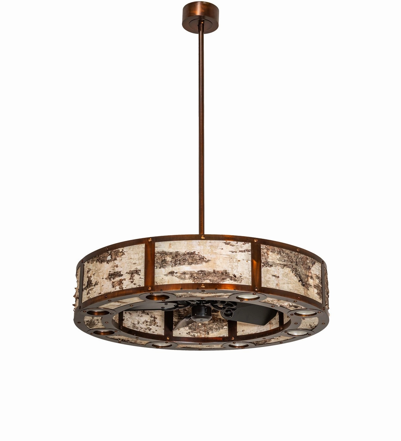 Birchwood 16 Light Chandel-Air Vintage Copper/Birch Wood