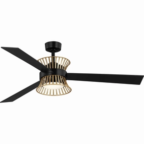 Bisbee 55"Ceiling Fan Matte Black energy-efficient medium fans with remote