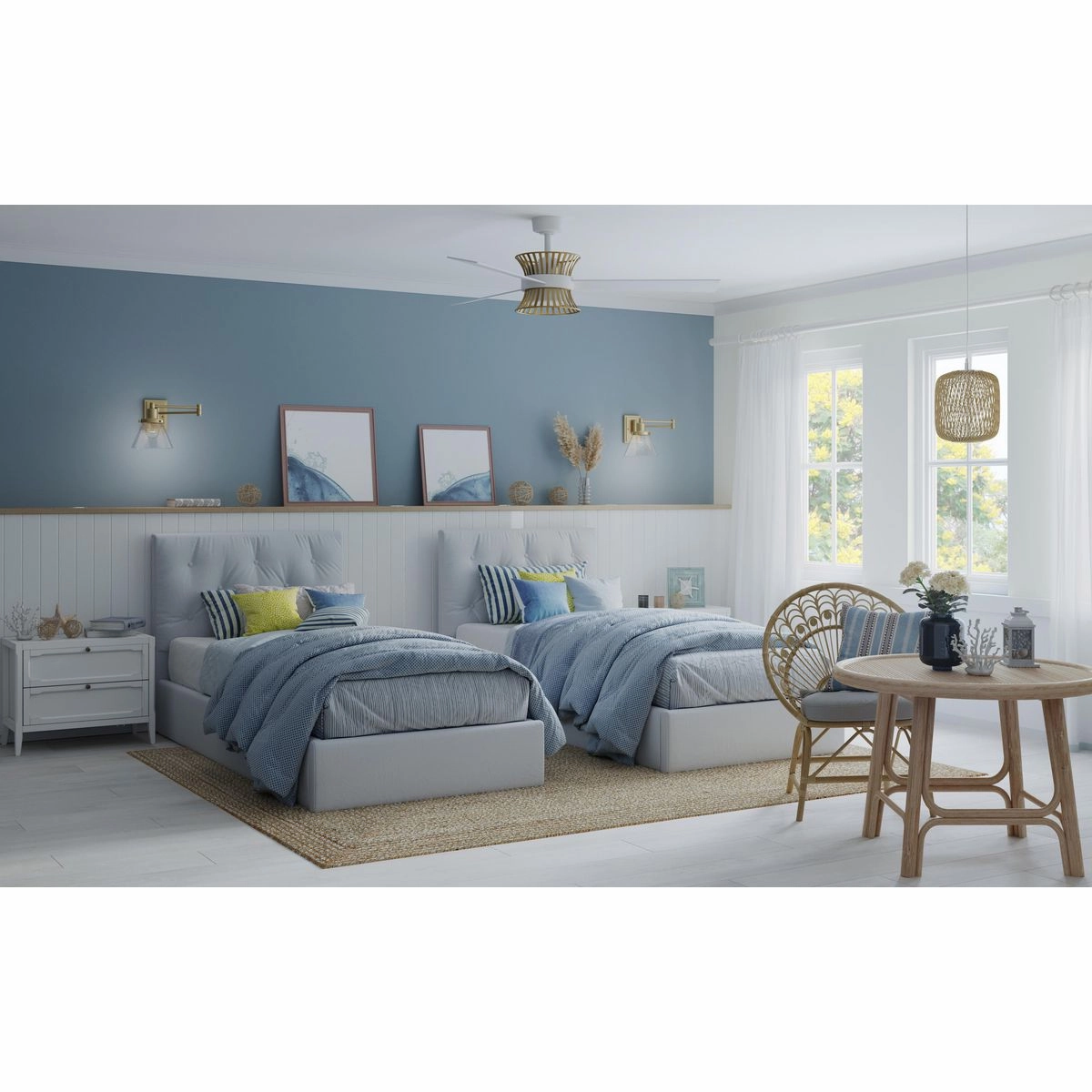 Bisbee 55"Ceiling Fan Satin White