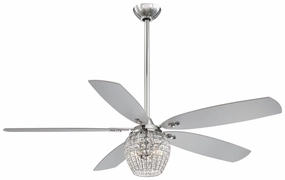 Bling 56"Ceiling Fan Chrome portable medium fans with handle design