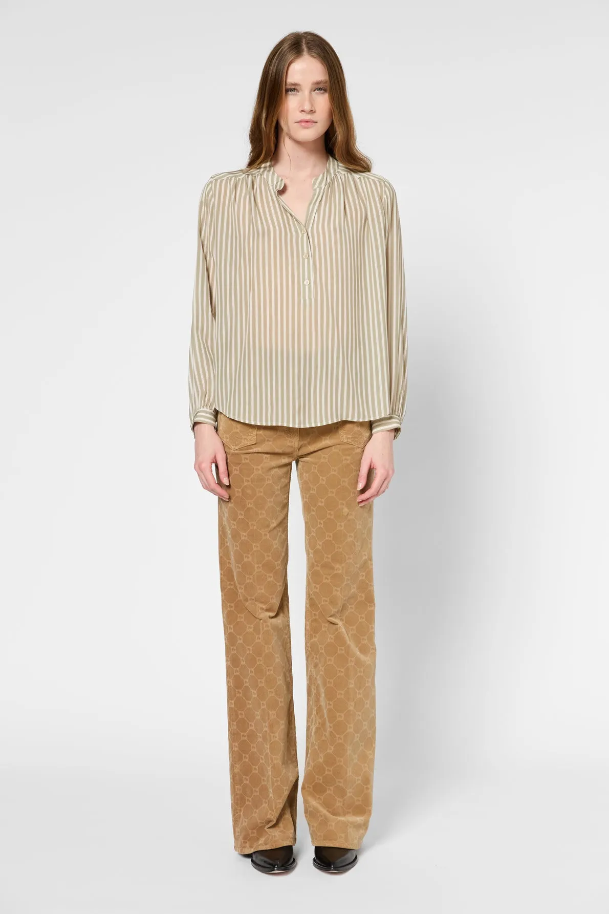 Blouse Unyka Dbc52b149 Khaki-Green Clothing_Gerard-Darel
