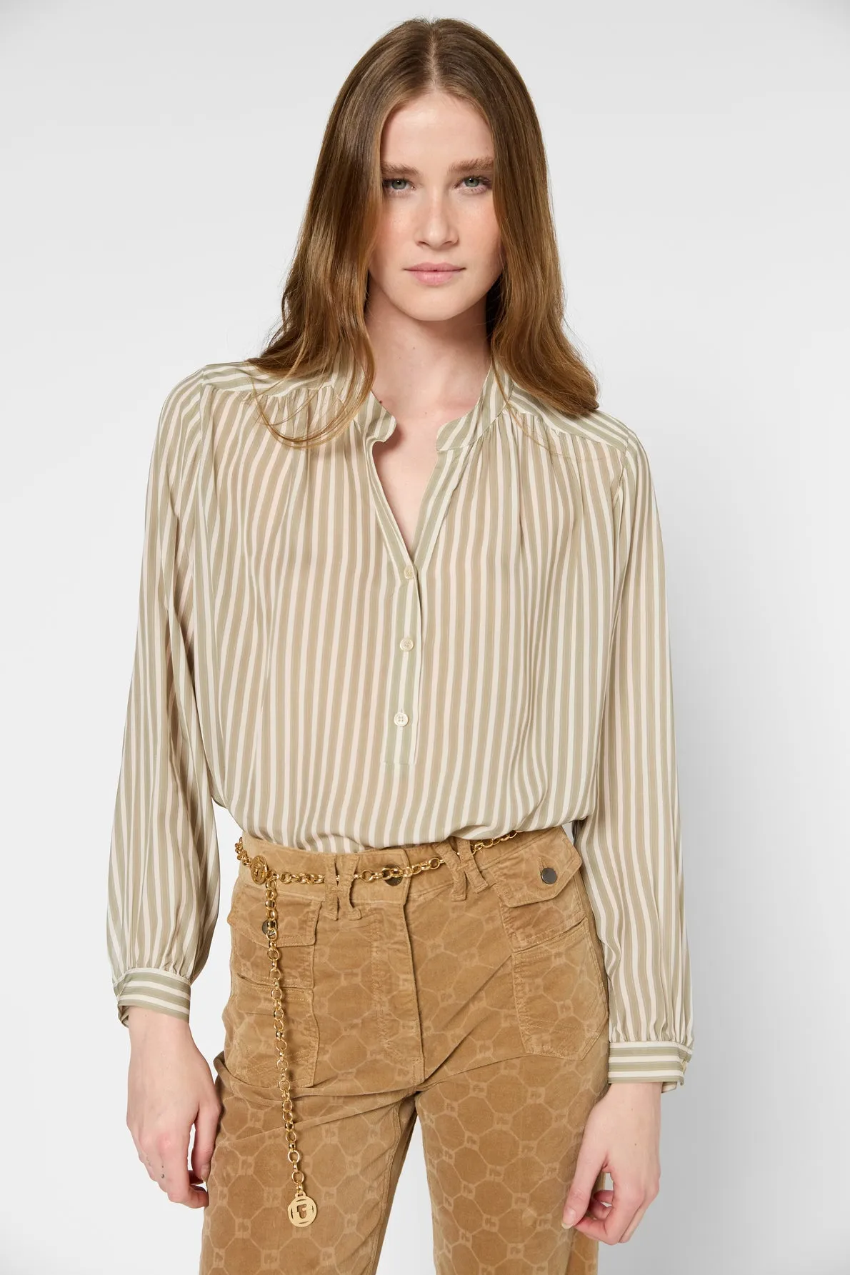 Blouse Unyka Dbc52b149 Khaki-Green Clothing_Gerard-Darel