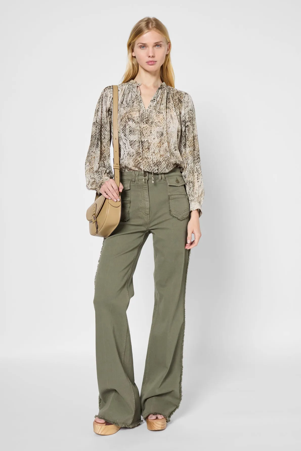 Blouse Ussia Dbc40b316 Khaki-Green Clothing_Gerard-Darel