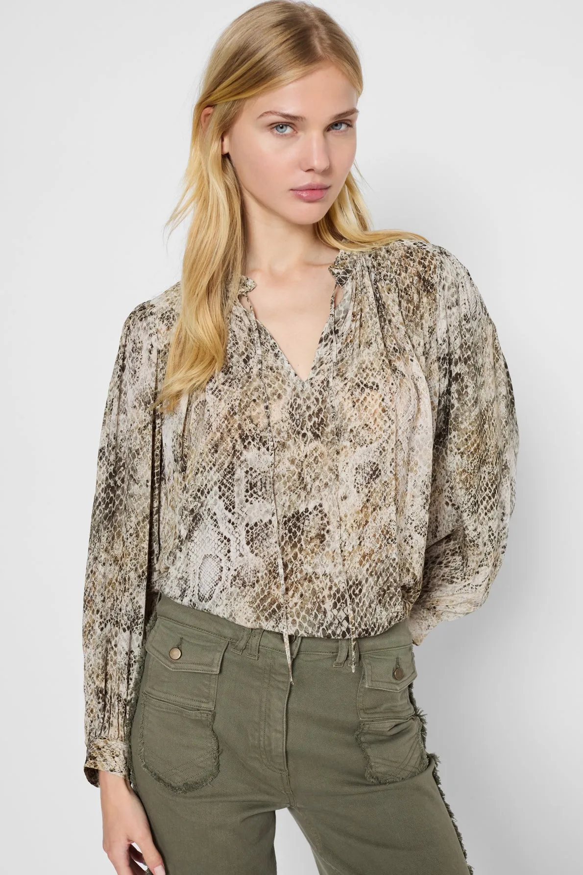 Blouse Ussia Dbc40b316 Khaki-Green Clothing_Gerard-Darel