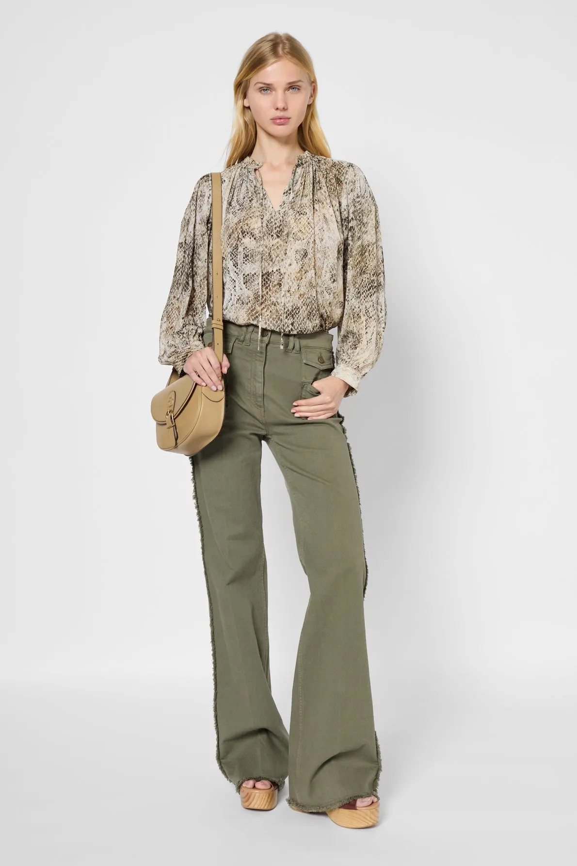 Blouse Ussia Dbc40b316 Khaki-Green Clothing_Gerard-Darel