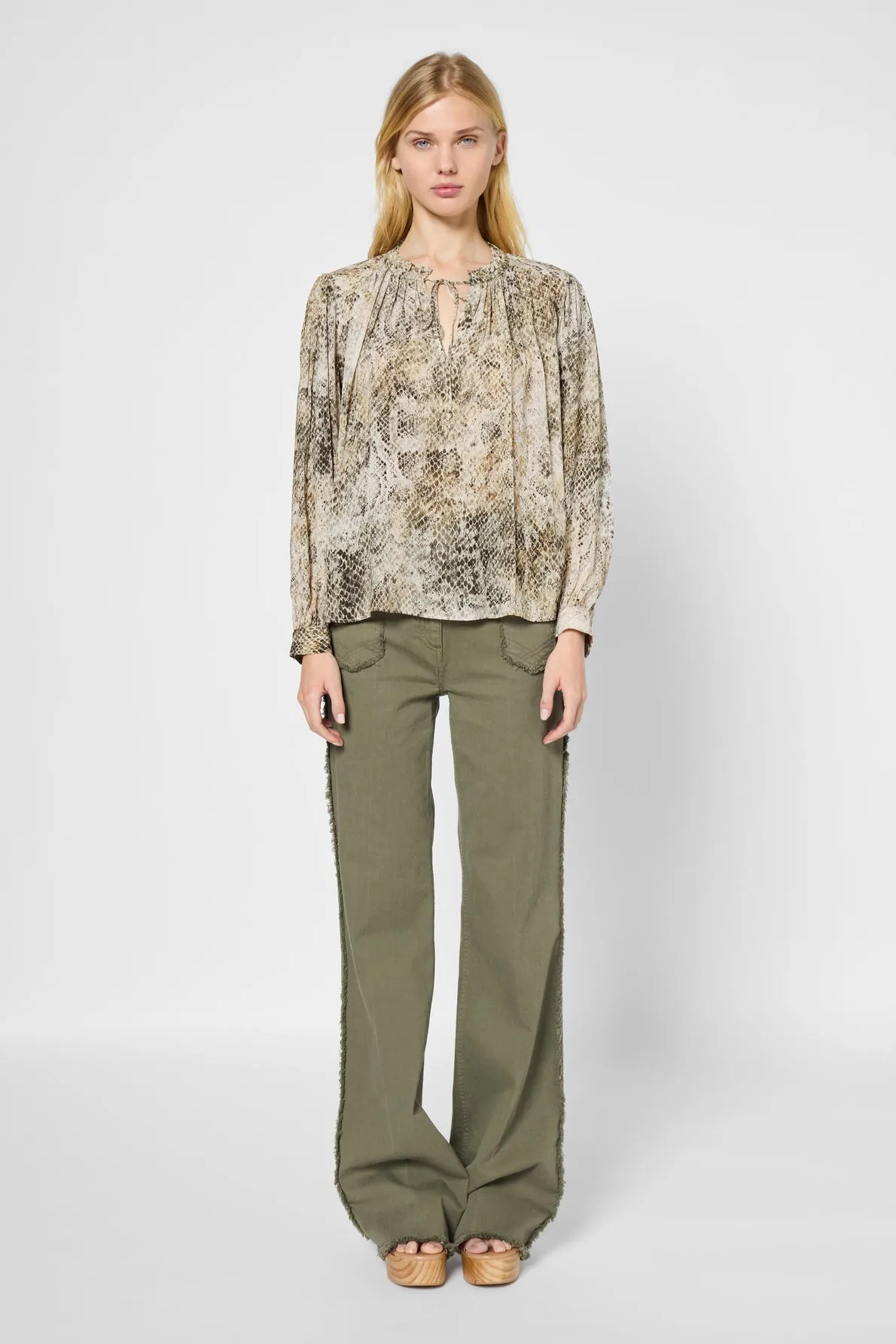 Blouse Ussia Dbc40b316 Khaki-Green Clothing_Gerard-Darel