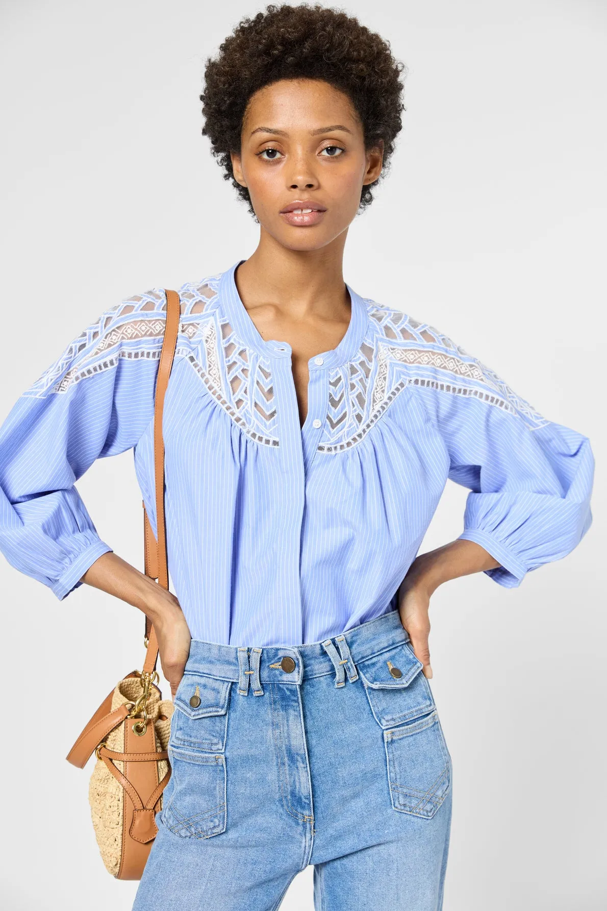 Blouse Uvea Dbcd6b105 Blue Clothing_Gerard-Darel