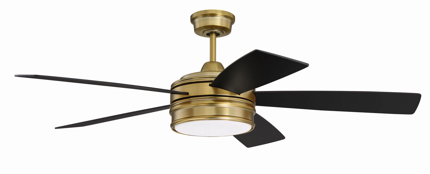 Braxton 52"Ceiling Fan Satin Brass stylish medium fans for contemporary homes