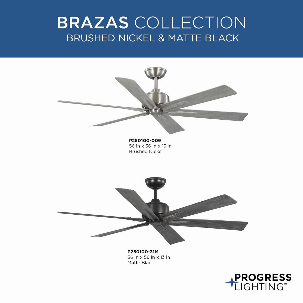 Brazas 56"Ceiling Fan Matte Black
