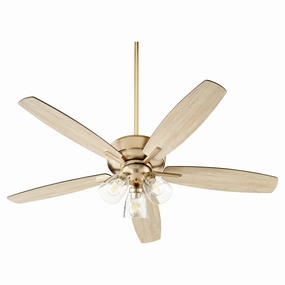 Breeze 52"Ceiling Fan Aged Brass quiet medium fans for living room use