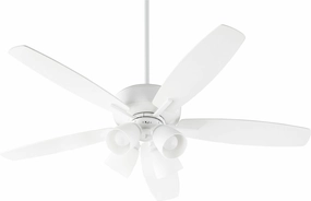 Breeze 52"Ceiling Fan Studio White quiet medium fans for living room use