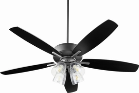 Breeze 52"Ceiling Fan Textured Black quiet medium fans for living room use
