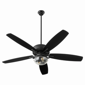 Breeze Patio 52"Ceiling Fan Matte Black quiet medium fans for living room use