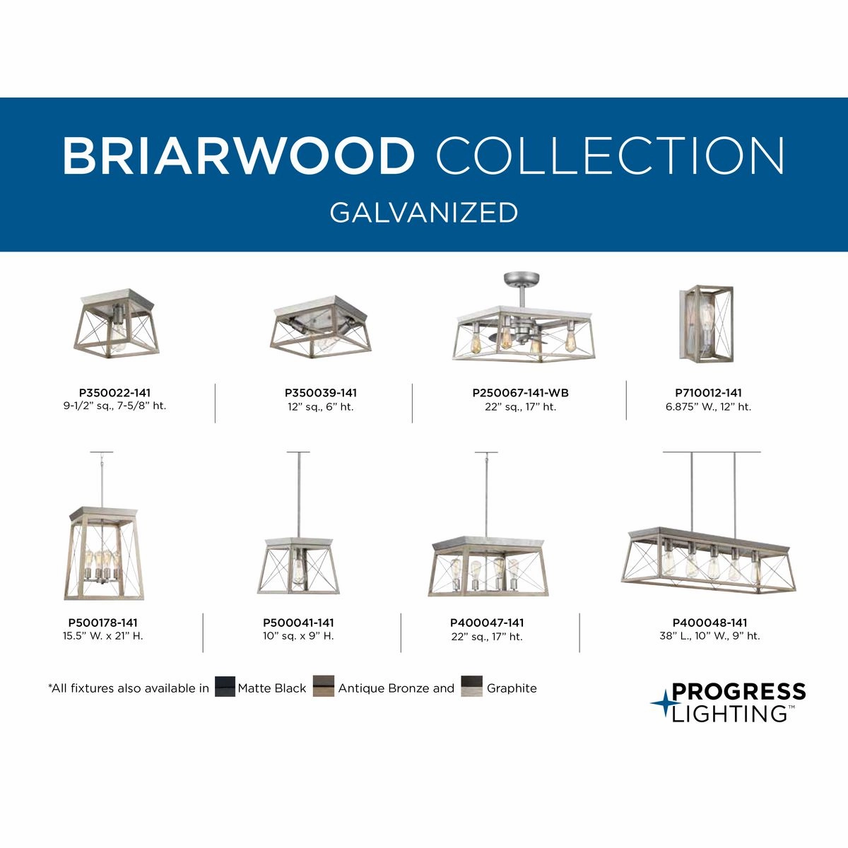 Briarwood 22"Ceiling Fan Galvanized