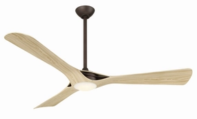 Bridge 60"Ceiling Fan Dark Bronze W/White Oak quiet medium fans for living room use