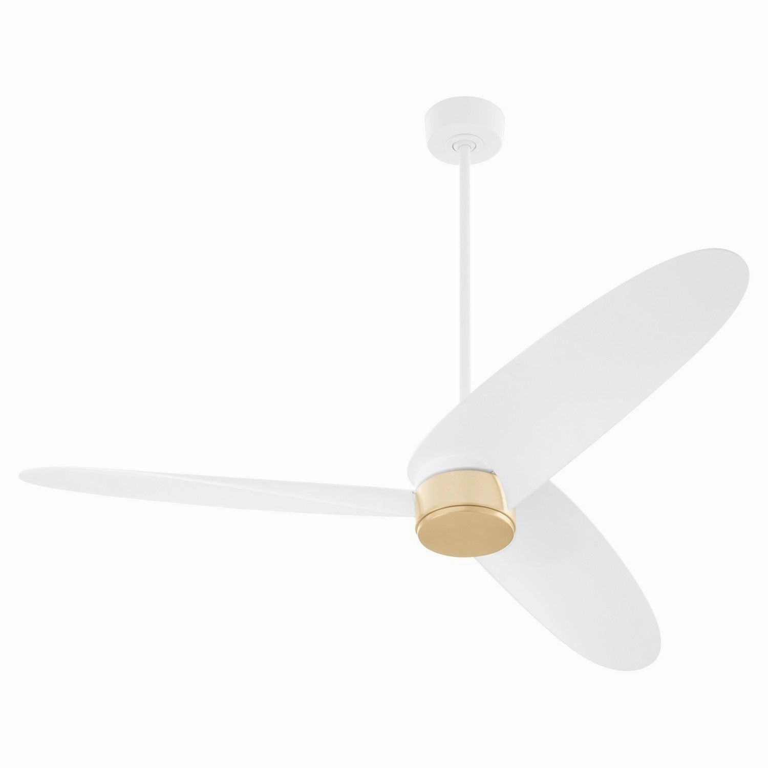 Brisa 60" Patio Fan Studio White w/ Aged Brass energy-efficient medium fans with remote