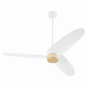 Brisa 60" Patio Fan Studio White w/ Aged Brass energy-efficient medium fans with remote
