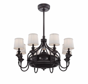 Brisa Eight Light Fan D'lier English Bronze decorative fandeliers with lights