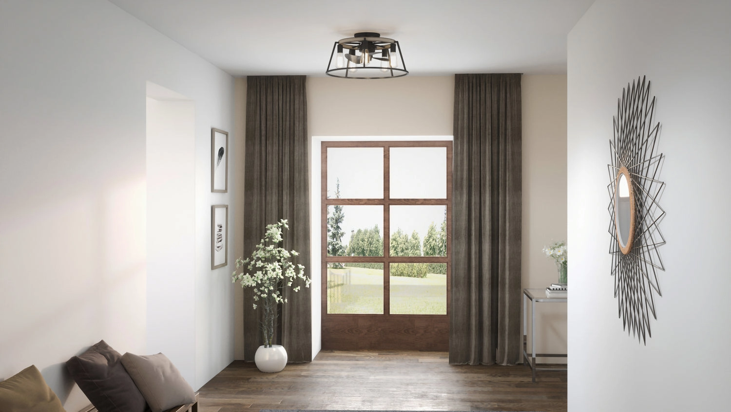 Brockton Five Light Fandelier Grey Ash