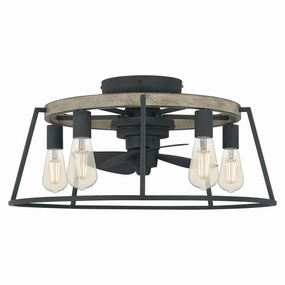 Brockton Five Light Fandelier Grey Ash small electric fans for personal cooling